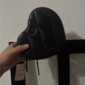 Coach Black Heart-Shaped Quilted Bag